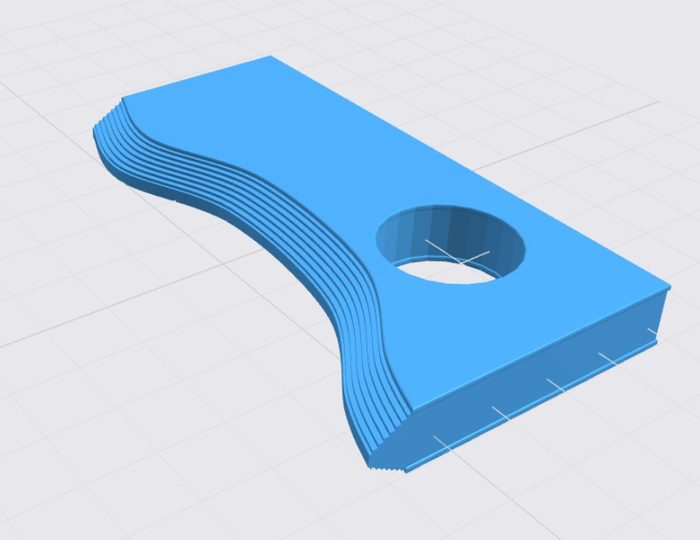 3D-printable rib matching the mug profile